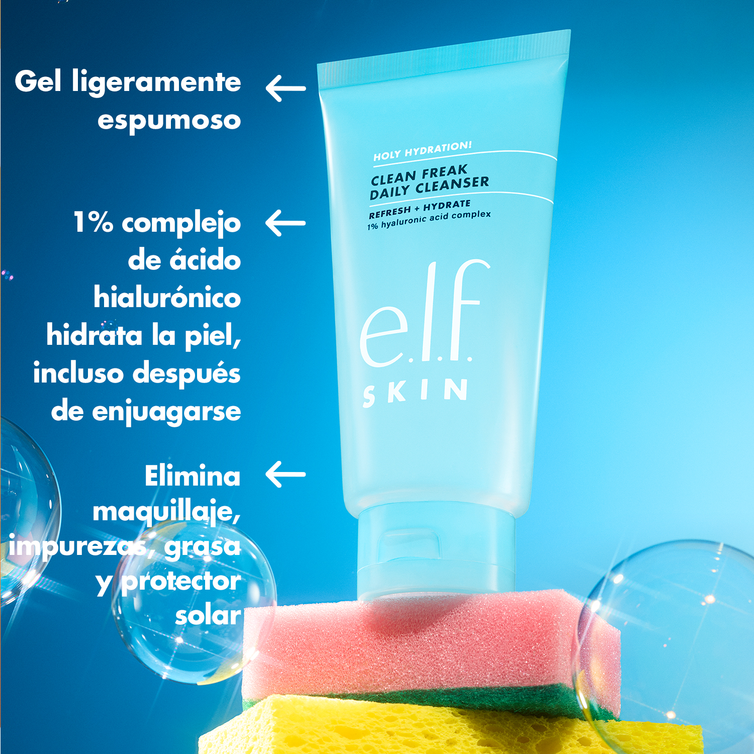 E.L.F. SKIN HOLY HYDRATION! CLEAN FREAK DAILY CLEANSER (LIMPIADOR FACIAL HIDRATANTE)